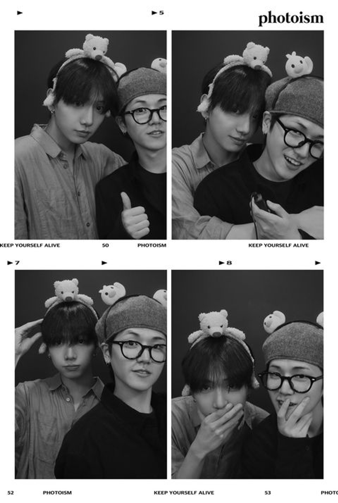 리우 RIWOO 명재현 JAEHYUN 흑백 머리띠 인생네컷 photoism monotone 20230628